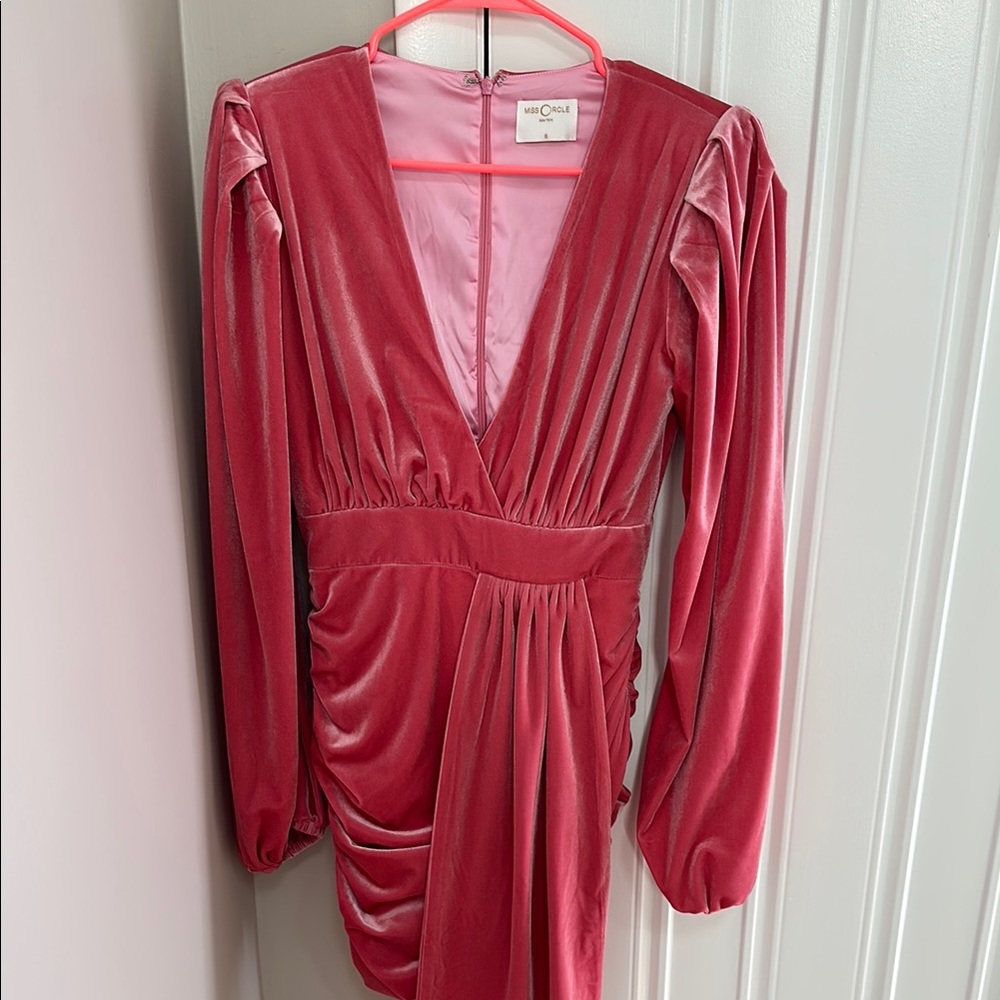 Miss Circle Pink Velvet Dress